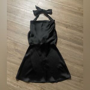 Beautiful Black Silk Halter Dress!